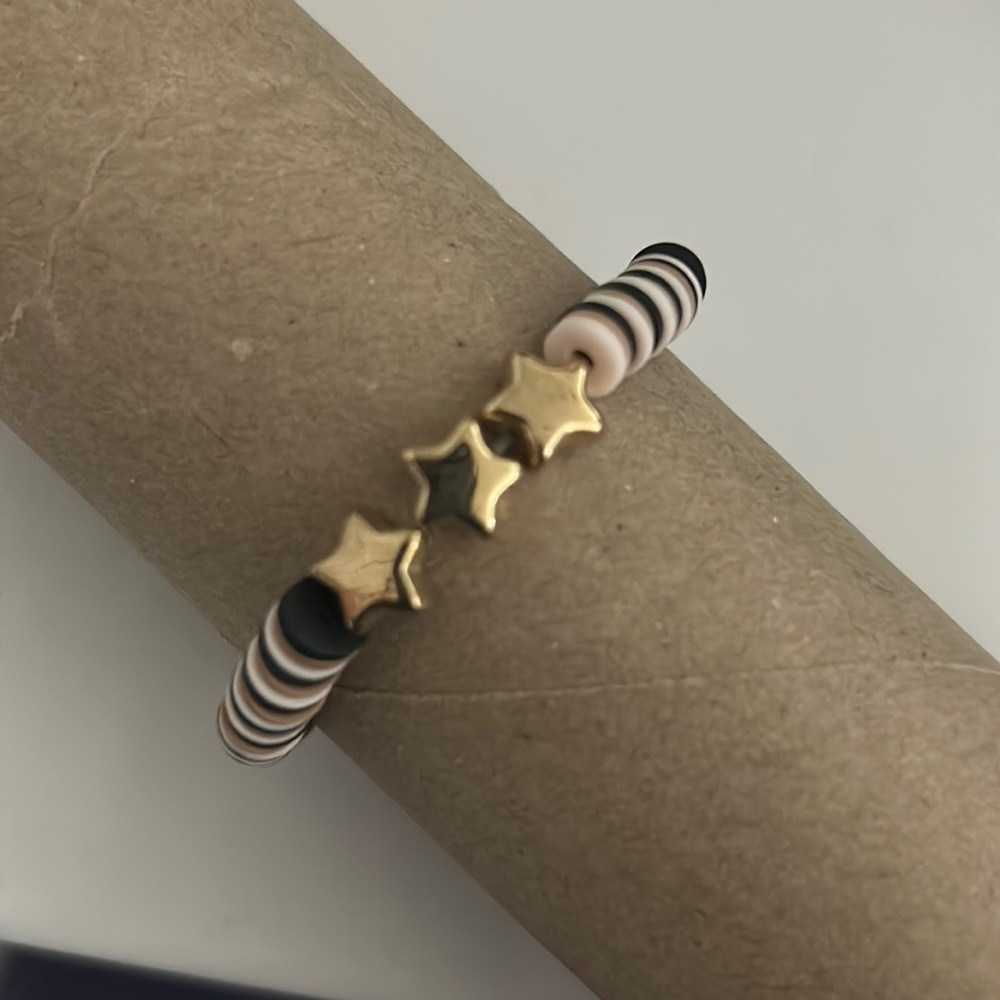 Coffee clay bead bracelet